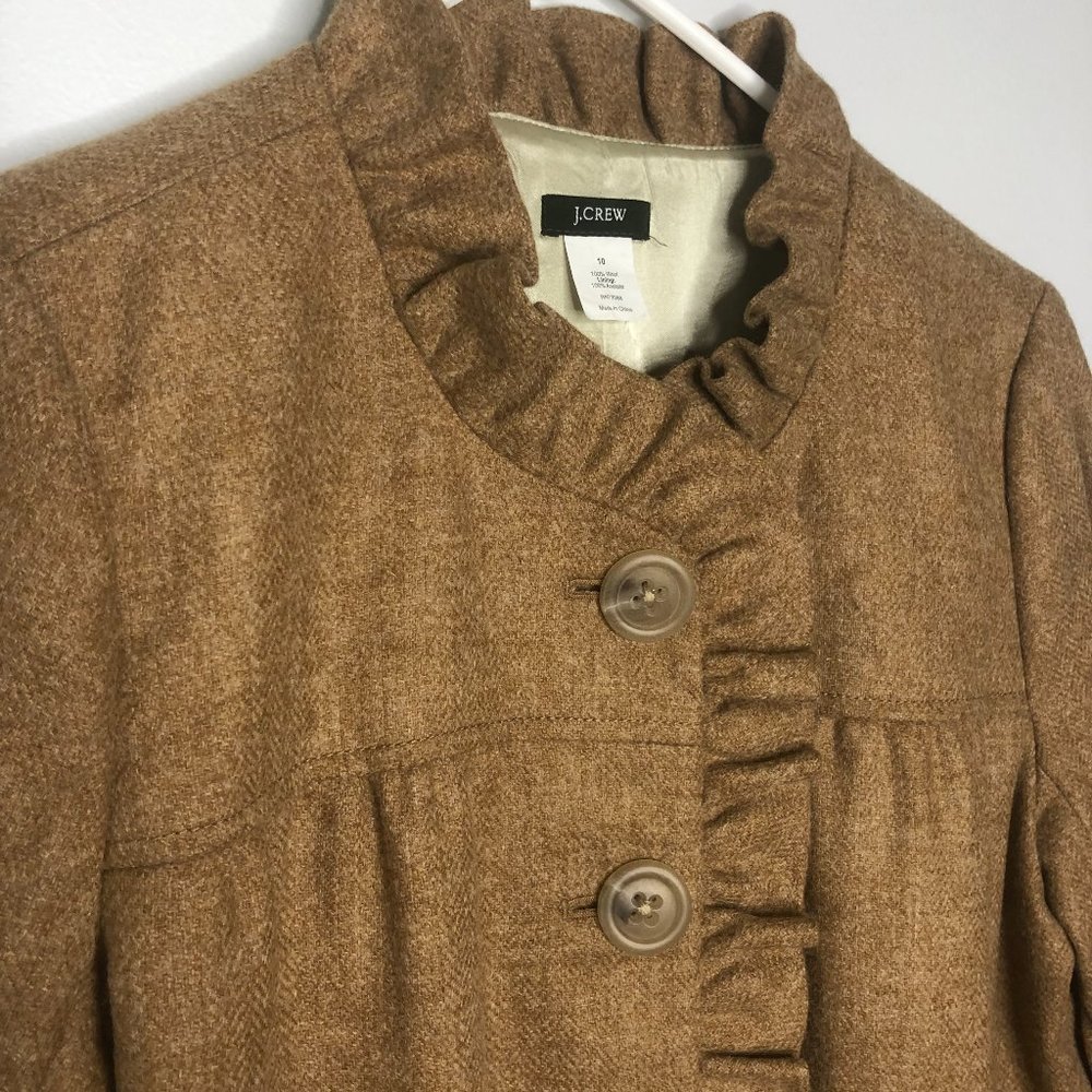 J. Crew Brown Ruffle Jacket - Picture 3 of 7